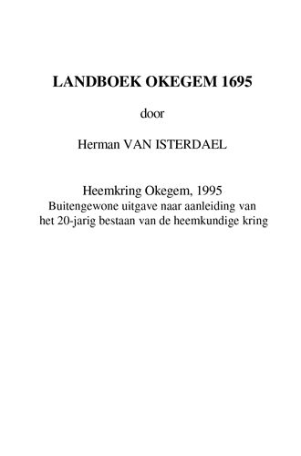 Kaft van Landboek Okegem 1695